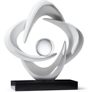 Abstract Art Sculpture Resin Decorative Statue Modern White Ornament White